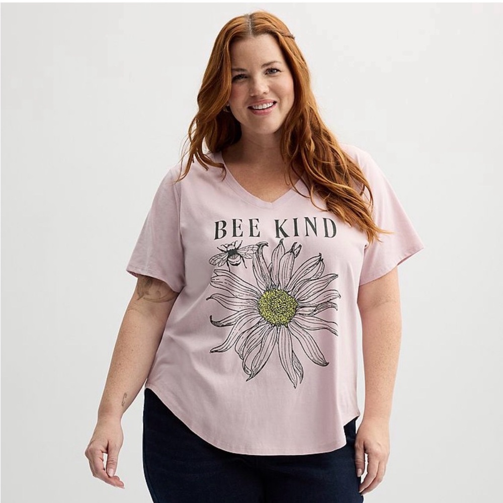 Bee Kind Graphic Women's Top - Pink